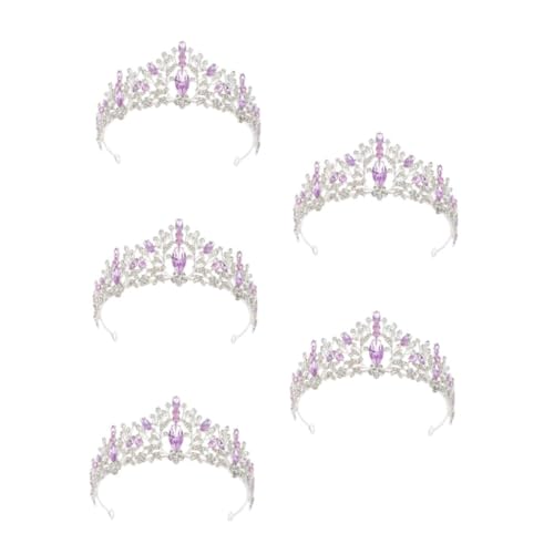 VICASKY 5 Stück Braut Haarschmuck Diadem mit Violetten Strasssteinen Leichtes Prinzessin Stirnband für Hochzeit Geburtstag Mädchen Kopfschmuck Accessoire für Festliche Anlässe von VICASKY