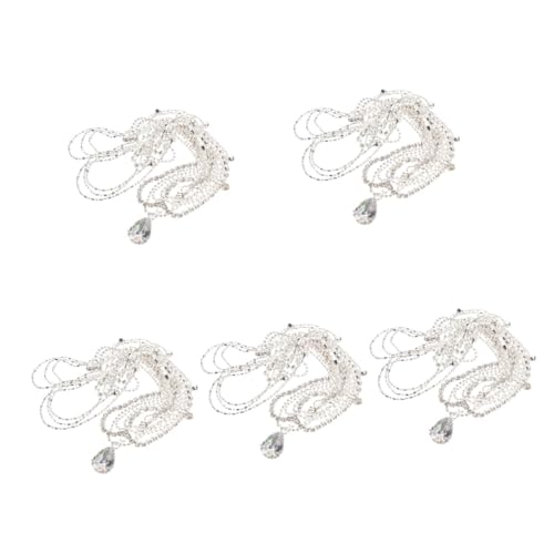VICASKY 5 Stück Braut Kopfschmuck mit Strasssteinen Dekorative Boho Kopfkette Haarschmuck für Hochzeit Party und Festliche Anlässe Eleganter Haar Schmuck für Damen und Mädchen von VICASKY
