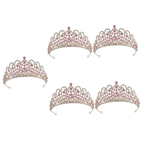 VICASKY 5 Stück Braut Tiara Kristallkrone Hochzeits Haarschmuck mit Strassbesatz Barock Stil Hochzeit für Braut und Festliche Anlässe von VICASKY