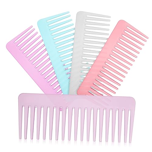 VICASKY 5 Stück Breiter Teilig Entwirrungskämme für Nasses Haar für Lockiges und Dickes Haar Langlebig und Praktisch für Männer Verschiedenen Farben Erhältlich von VICASKY