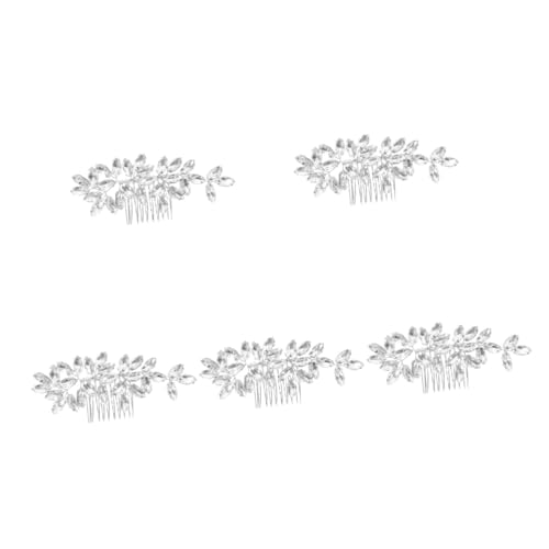 VICASKY 5 Stück Bridal Haarkamm mit Funkelnden Strasssteinen Silberner Haarschmuck für Frauen Dekorativer Braut Seitenkamm Eleganter Haarkamm für Hochzeit und Besondere Anlässe Modisches von VICASKY