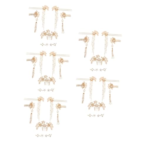VICASKY 5 Stück Chinesische Perlen Haarstäbchen Traditioneller Brautschmuck mit Edlen Perlen Fein Verarbeitet Langlebig und Einfach zu Tragen Perfekter Haarschmuck für Traditionelle von VICASKY