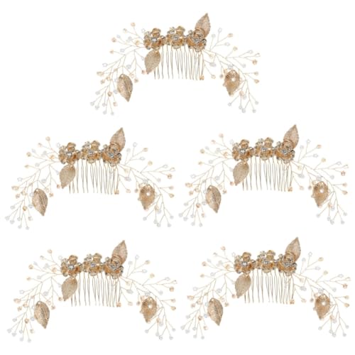 VICASKY 5 Stück Eleganter Braut Haarkamm aus Metall mit Kristallverzierung Handgefertigter Insert Comb Leichter Hochzeitsschmuck für Frauen Komfortabel und Dekorativ für Festliche Anlässe von VICASKY