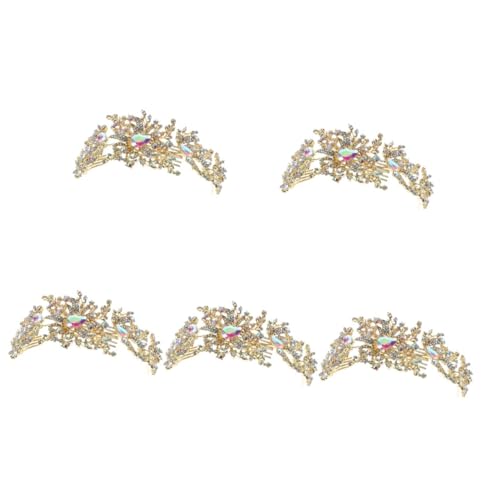 VICASKY 5 Stück Eleganter Goldfarbener Strass Haarkamm für Frauen Leichter Stabiler Brautschmuck Geeignet für Hochzeit Verlobung Festliche Anlässe Stilvolles Accessoire für Braut und von VICASKY