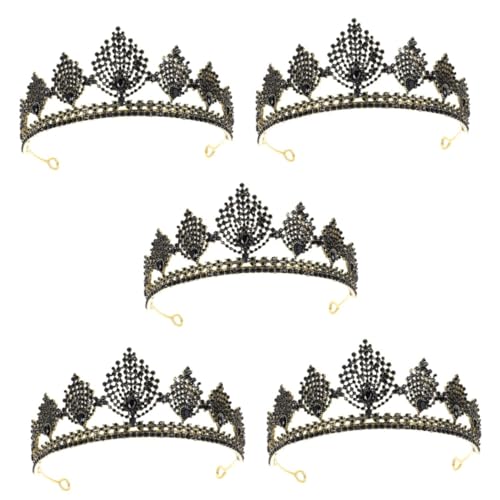 VICASKY 5 Stück Große Barockkrone mit Vintage Design Luxuriöse Metallkrone mit Funkelnden Strasssteinen Tiara für Damen Braut und Festliche Anlässe Vintage Haarschmuck von VICASKY