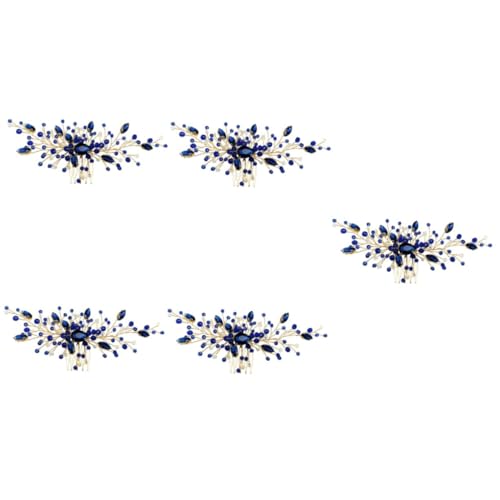 VICASKY 5 Stück Haarkamm Braut Haarschmuck mit Blaue Strasssteine Handgefertigtes Kopfstück für Hochzeit Festliche Anlässe Frauen und Mädchen von VICASKY