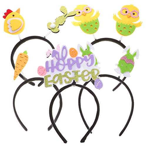 VICASKY 5 Stück Haarreifen für Mädchen Lustige Karotten und Hasenohren Haarbänder für Osterparty Haaraccessoires mit Fröhlichem Design für Unvergessliche Fotos von VICASKY
