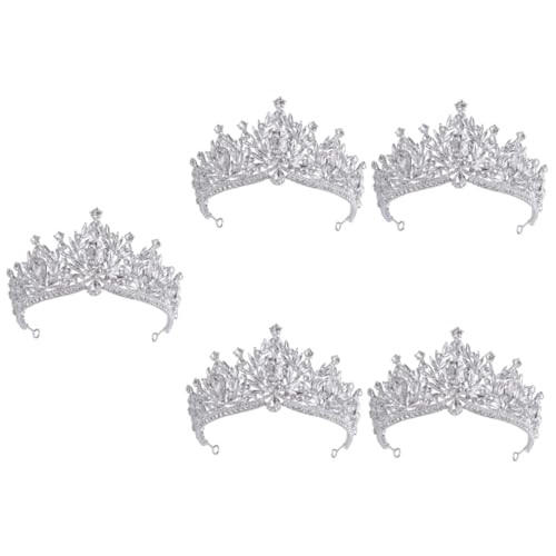 VICASKY 5 Stück Hochwertige Brautkrone mit Funkelnden Strasssteinen Langlebige Hochzeitsdiadem für Damen und Mädchen Leichter Haarschmuck für Hochzeit Verlobung und Festliche Anlässe von VICASKY