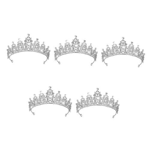 VICASKY 5 Stück Prinzessinnen Tiara Kronenhaarband mit Funkelnden Strasssteinen Komfortables Leichtes Braut und Geburtstags Haarzubehör für Damen Klassisch Diadem für Besondere Anlässe von VICASKY