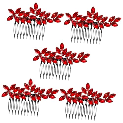 VICASKY 5 Stück Rhinestone Braut Haarkamm Elegant Strasssteine Hochzeit Haarschmuck Damen Braut Haarklammer Seitenkamm für Festliche Frisuren und Brautjungfern von VICASKY