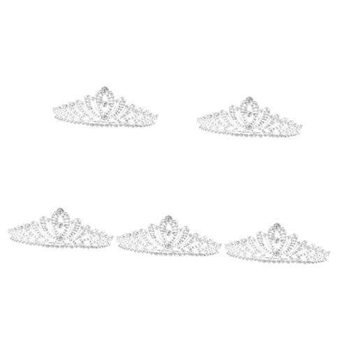 VICASKY 5 Stück Rhinestone Brautkrone aus Legiertem Glitzernde Tiara mit Stabilem Sitz für Hochzeit Geburtstag Party und Bühnenauftritte Silberfarbenes Accessoire für Damen von VICASKY