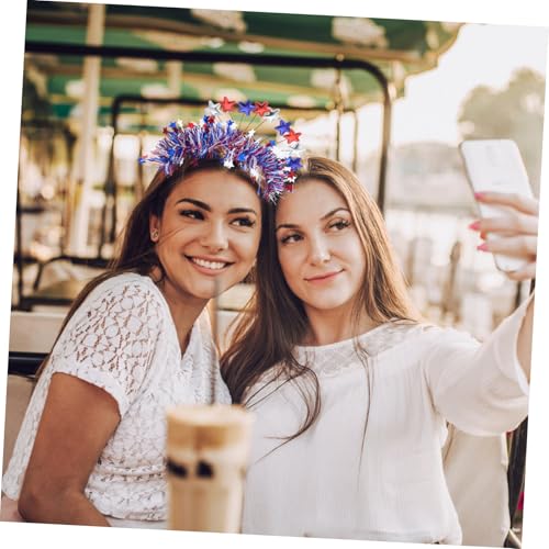 VICASKY 5 Stück Rotes Weiß Blau Stern Haarreif mit Kleinen Sternen Bequemer und Sicherer Sitz Patriotisches Stirnband für Unabhängigkeitstag und Karneval Geeignet für Lange von VICASKY