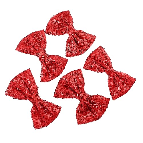 VICASKY 5 Stücke Weihnachts Haarschmuck Schleifenknoten Clip mit Pailletten und Stickerei für Damen Haarspangen für Festliche Anlässe Eleganter Haarclip für Weihnachten von VICASKY