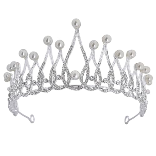 VICASKY 5 Stück Silberweiße Tiara Krone mit Strassbesatz Eleganter Brautschmuck für Hochzeit Festliches Haarschmuck Accessoire Funkelndes Diadem für Braut und Festliche Anlässe von VICASKY