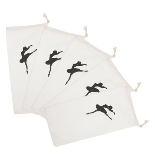 VICASKY 5 Stück Teiliges Ballettschuhtaschen aus Robustem Canvas mit Praktischem Kordelzug Leichtes Reise Organizer für Ballettschuhe und Tanzschuh Aufbewahrung für Mädchen und Unterwegs von VICASKY