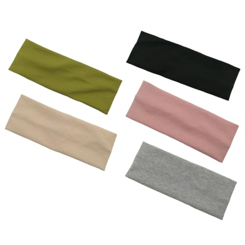 VICASKY 5 Stück Teiliges Fitness Stirnband Elastisch für Gesicht Make Up Sport Schweißabsorbierend Rutschfest Dehnbar Geeignet für Yoga und Hautpflege von VICASKY
