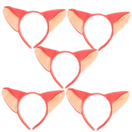 VICASKY 5 Stück Teiliges Fuchsohren Haarreifen für Mädchen Leichtes Bequemes Tier Stirnband Süßes Cosplay Kopfschmuck für Geburtstag Karneval Weihnachtsfeier und Party von VICASKY