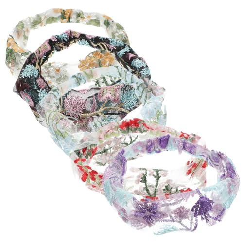 VICASKY 5 Stück Teiliges Haarband für Damen Stirnbänder mit Stickerei und Praktisch für Verschiedene Anlässe Haaraccessoire für Jugendliche von VICASKY