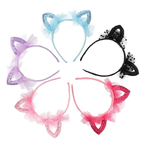 VICASKY 5 Stück Teiliges Haarreif mit Katzenohren Spitzen und Pailletten Design Leicht und Verstellbar Geeignet für Party Geburtstag Halloween und Festliche Anlässe Zufällige Farbe VICASKY 5 Stück Teiliges Haarreif mit Katzenohren Spitzen und Pailletten Design Leicht und Verstellbar Geeignet für Party Geburtstag Halloween und Festliche Anlässe Zufällige Farbe von VICASKY