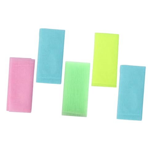 VICASKY 5 Stück Teiliges Peeling Badetuch Exfolierende Badetücher für Familie Rückenschrubber für Körperpflege Leichte und Tragbare Duschutensilien für Zuhause und Unterwegs von VICASKY