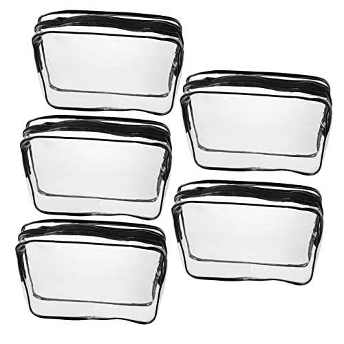 VICASKY 5 Stück Teiliges Transparente Kosmetiktaschen aus PVC Multifunktionale Mittelgroße Kulturbeutel mit Reißverschluss als Organizer für Make Up und Toilettenartikel Praktische von VICASKY