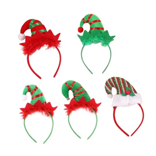 VICASKY 5 Stück Teiliges Weihnachts Haarband mit Lustigen Glocken und Federn Leichte Party Haarschmuck für Erwachsene Festliche Kopfbedeckung für Weihnachtsfeiern und von VICASKY