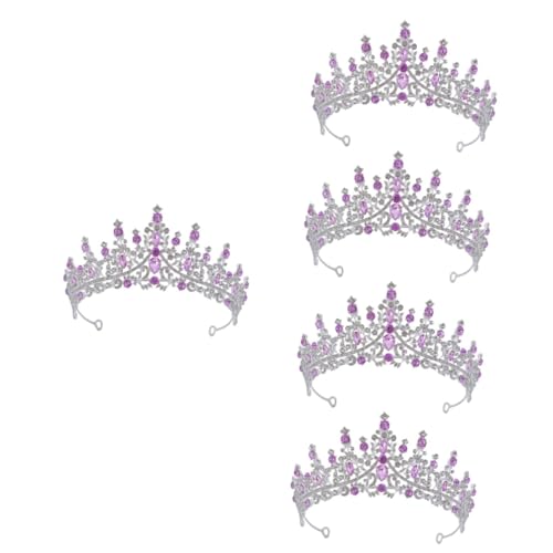 VICASKY 5 Stück Tiara Damen Haarschmuck Braut Kopfschmuck Strass Krone Leichtes Stirnband Eleganter Hochzeitsschmuck für Frauen und Mädchen von VICASKY