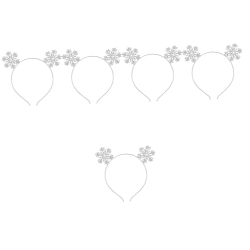 VICASKY 5 Stück Weihnachtliches Schneeflocken Haarreif aus Metall Festliches Haarband für Accessoire Kleine Schneeflocke Niedlich und Attraktiv Geeignet für Weihnachten Karneval Cosplay von VICASKY