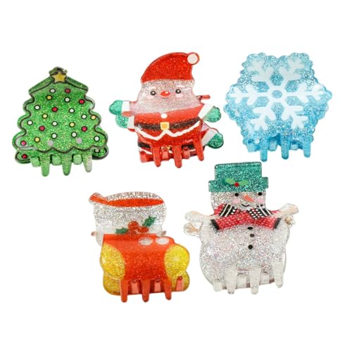 VICASKY 5 Stück Weihnachtsclip Babys Haarspangen Schnappen Clips Haarspangen Für Mädchen Mini-haarspange Haarklammern Weihnachts-haarschmuck Niedliche Haaraccessoires Haar Plastik von VICASKY