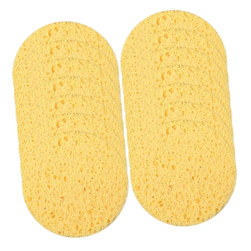 VICASKY 50 Stück Make -up -entfernung Baumwollreinigung Puff Multipack Gesichts- Schrubben Bilden Reinigung Mit Gesichtsschwämmen Schaum Pads Entferner Gelb Holzzellstoff Baumwolle von VICASKY