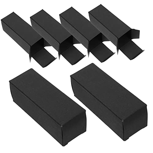 VICASKY 50stücke Handgemachte Papierschachteln Für Lippenstifte Und Ätherische Öle Schwarzes Kartonmaterial Verpackung Für Kosmetik Und von VICASKY