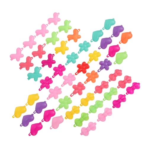 VICASKY 50 Stück Teiliges Haarschmuck Bunte Cartoon Haarnadeln aus Kunststoff mit Verschiedenen Mustern Praktische Haarspangen für Mädchen Einfaches Anbringen für Alltag und Party von VICASKY