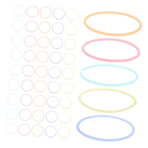 VICASKY 50stücke Leuchtende Silikonarmbänder Für Junge Mädchen Elastische Haargummis Für Outdoor-spiele Agility-ringe Und Kinderspiele Im Freien Nachtleuchtend von VICASKY