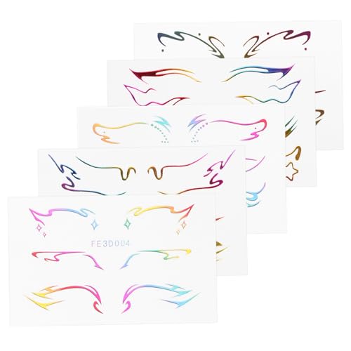 VICASKY 5blätter Gesichtsaufkleber Für Frauen Temporäre Gesichtstattoos Make-up-aufkleber Augentattoos Augensticker Eyeliner-aufkleber Für Karneval Halloween Cosplay VICASKY 5blätter Gesichtsaufkleber Für Frauen Temporäre Gesichtstattoos Make-up-aufkleber Augentattoos Augensticker Eyeliner-aufkleber Für Karneval Halloween Cosplay von VICASKY