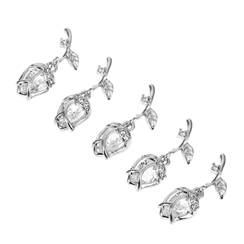 VICASKY 5stücke Design Nagel Stecker Metall Nail Art Dekorationen Diy Maniküre Schmuck Für Weihnachten Hochzeit Geburtstag Party von VICASKY