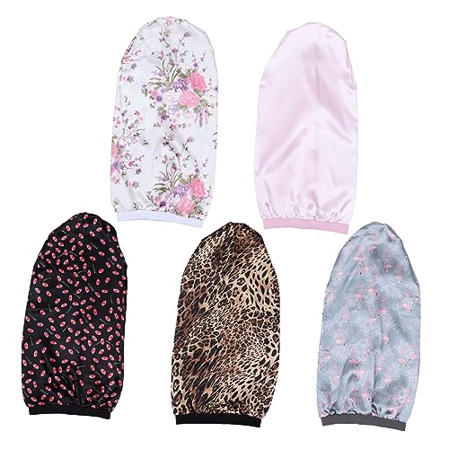 VICASKY 5stücke Elastische Satin-haarmütze Für Frauen Mit Langen Zöpfen Und Lockigem Haar Mit Elastischem Band Für Reisen Und Gebrauch von VICASKY