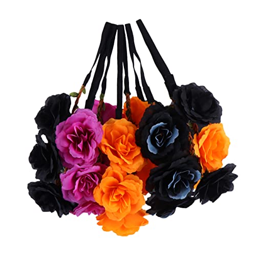 VICASKY 5stücke Halloween Haarreif Mit Künstlichen Blumen Für Geisterfest Und Party-dekoration Für Mädchen Elastische Kopfbedeckung von VICASKY