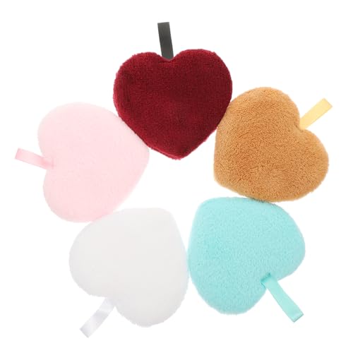 VICASKY 5stücke Herzförmige Make-up-entferner-pads Waschquasten Für Damen Saugfähig Und Wiederverwendbar Reinigungsmittel Für Gesichtspflege in Gemischten Farben von VICASKY