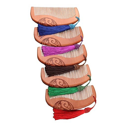 VICASKY 5stücke Holzkamm Mit Auspicious Clouds Skulptur Holz Haarkämme Für Frauen Haarschmuck Für Haarstyling Langlebige Kämme von VICASKY