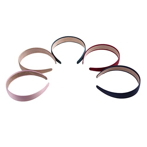 VICASKY 5stücke Kopfband Breit Stirnband Kopfbedeckung Haarreif Für Damenhaar Einheitsgröße Geeignet Für Partygeschenke Und Täglichen Gebrauch Khaki Weinrot Marineblau von VICASKY