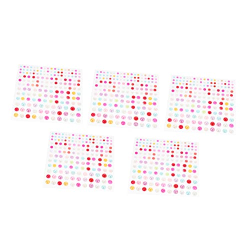 VICASKY 5stücke Perlen Gesichtsaufkleber Selbstklebende Augen Perle Sticker Gesicht Make-up Aufkleber Wiederverwendbare Perlen Für Bastelarbeiten Und Projekte von VICASKY