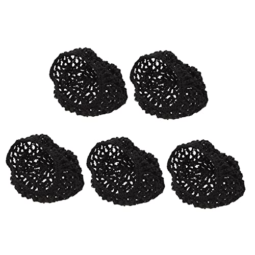 VICASKY 5stücke Haarnetze Mesh Häkel Stricken Hut Net Snood Dicken Kurzen Frauen Haarnetz Ornament Zum Schlafen Bedecken Atmungsaktiv von VICASKY
