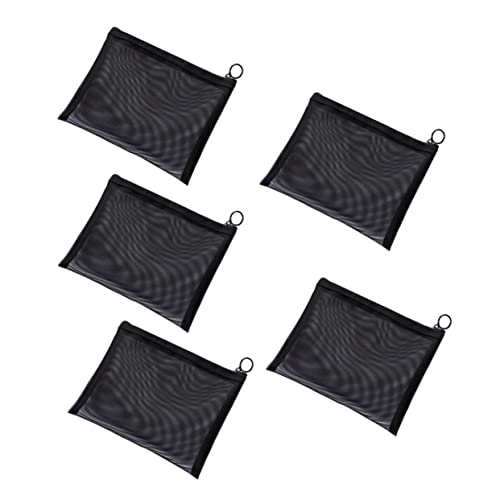 VICASKY 5stücke Teiliges Make-up Aufbewahrungsset Aus Mesh Reiseetui Für Toilettenartikel Kosmetiktasche Mit Reißverschluss in Schwarz Praktischer Organizer Für Reisen Und Zuhause von VICASKY