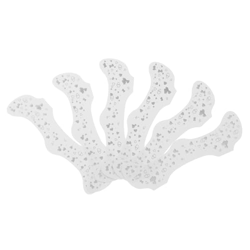 VICASKY 6 Blätter -patch -tattoo Glitzernde Im Gesicht Falsche Tattoo- Silver Wassertransferpapier von VICASKY