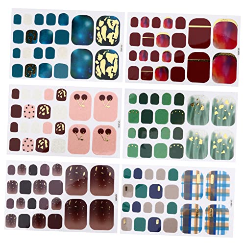 VICASKY 6 Sätze Fußnagel Aufkleber Teiliges Wasserdichtes Nail Art Dekorationsset für Selbstklebend und Einfach Anzuwenden für Diy Nageldesigns von VICASKY