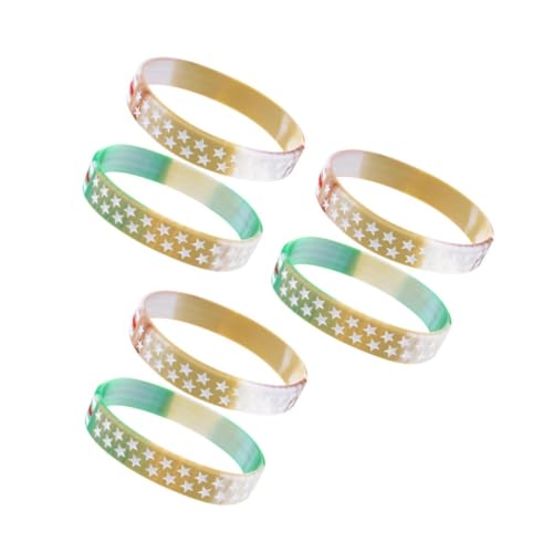 VICASKY 6 Stck. American Independence Day Memorial Armbänder Patriotische Flaggen Wristbands in Khaki und Grün Verstellbare Präsidentschaftswahl Cheer Bracelets für Damen Herren von VICASKY