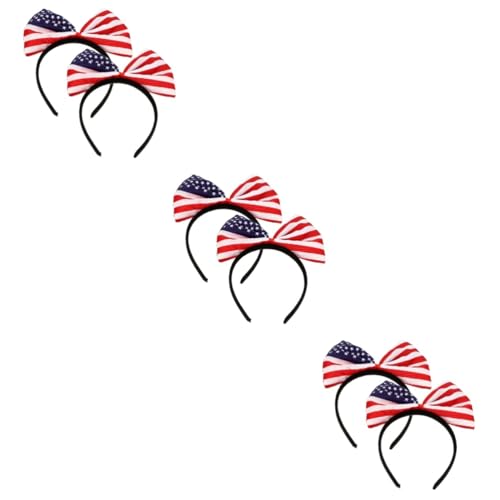 VICASKY 6 Stck. Flagge Haarreifen mit Patriotischem Schleifen Design Bequemes Strapazierfähiges Stirnband für Frauen und Männer für Unabhängigkeitstag Wahlfeiern und Sportevents von VICASKY