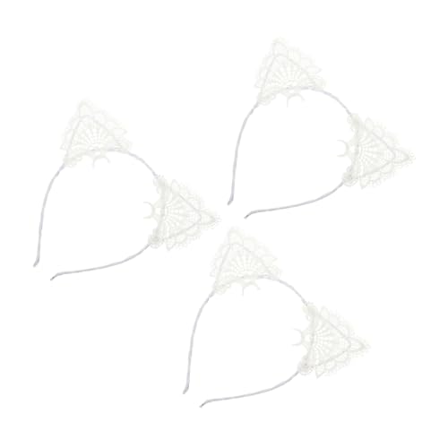 VICASKY 6 Stck. Spitzen Haarbänder mit Katzenohren Leichter Damen Haarschmuck Vielseitiges Cosplay Accessoire für Alltag Party Karneval und Fasching Einstellbare Modisches Haardeckor von VICASKY