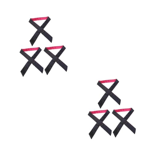 VICASKY 6 Stck. Teiliges Satin Haarband Vielseitig Verwendbar als Brautgürtel Augenmaske Halstuch in Leuchtendem und Schwarz für Damen und Brautjungfern von VICASKY