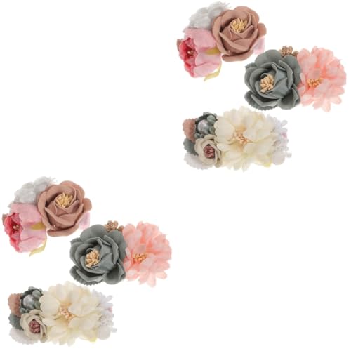 VICASKY 6stücke Teiliges Blumen Haarclip Für Mädchen Süße Haarschmuck Accessoires Mit Kunstblumen Und Perlen Für Kleinkinder Und Besondere Anlässe Wie Geburtstagsfeiern Und von VICASKY